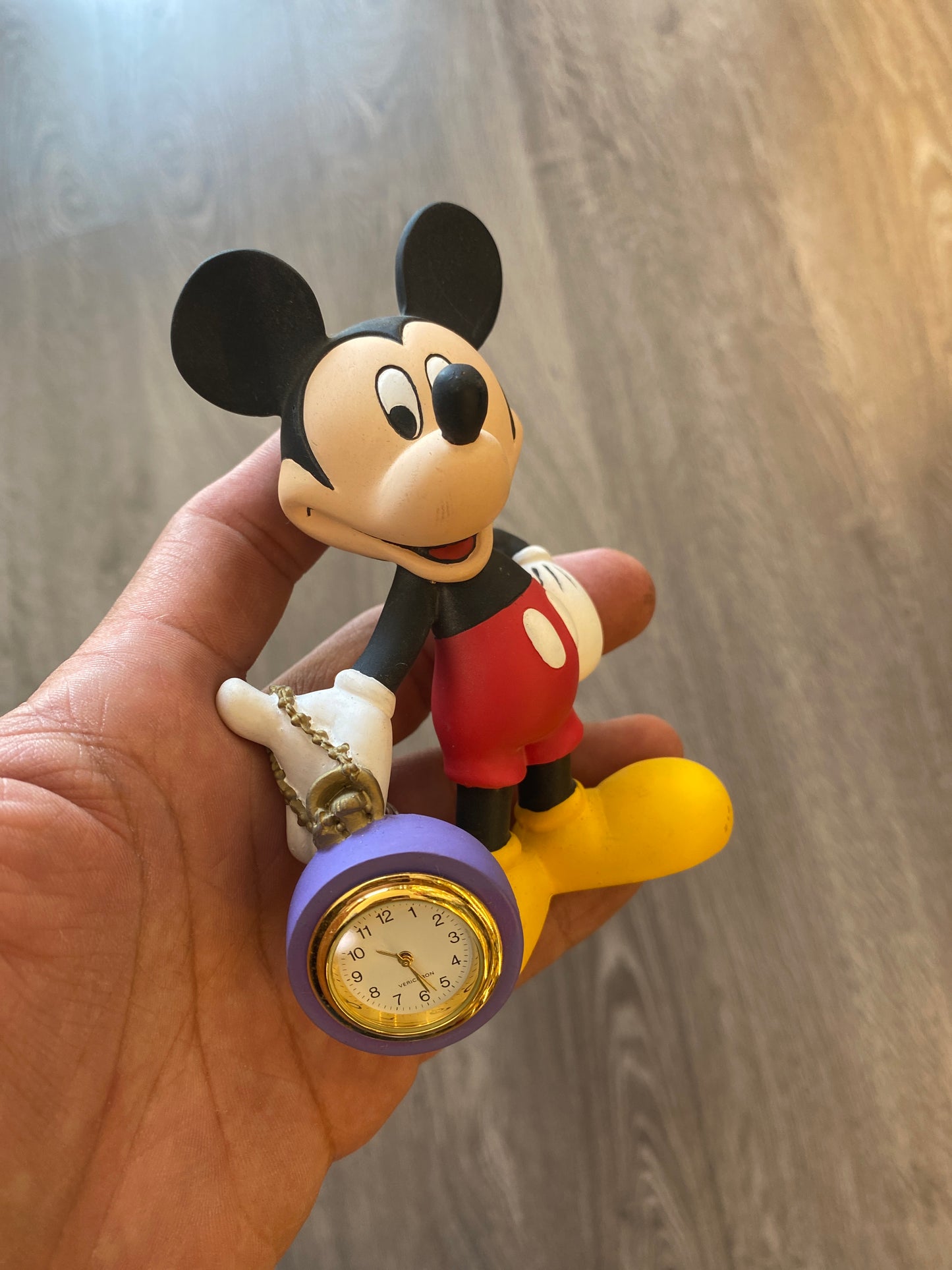 Vintage Disney Mickey Mouse Clock Toy Statue