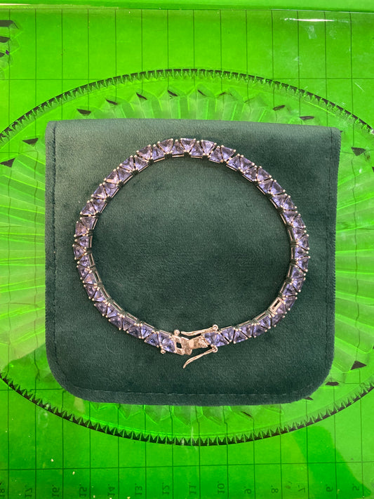 .925 Sterling Silver Gemstone Bracelet 8.5”