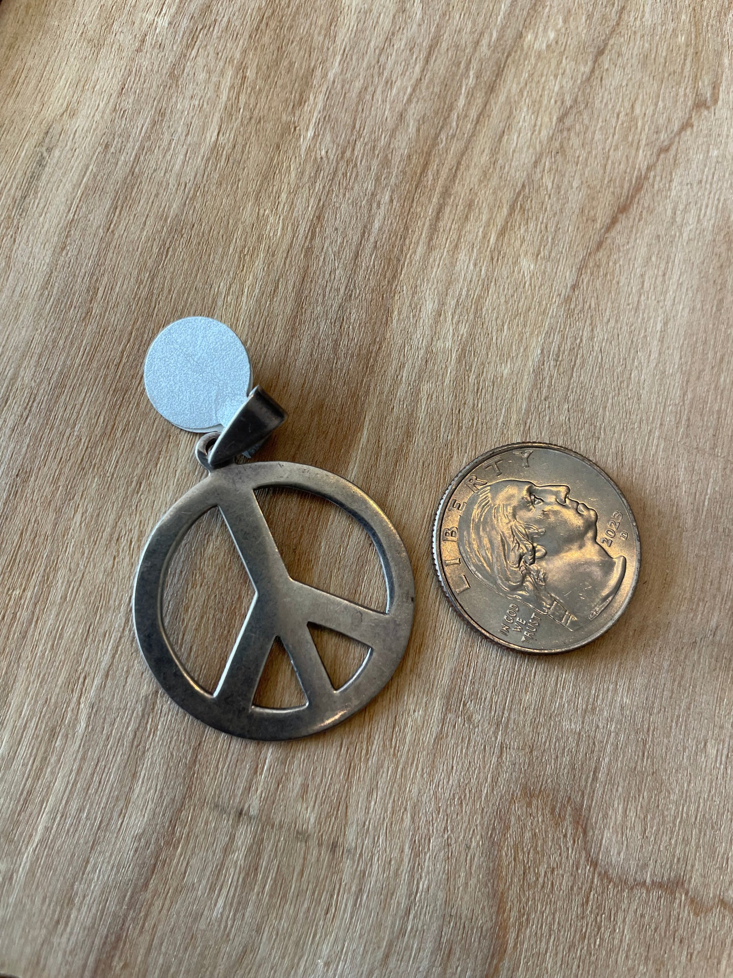 .925 sterling silver peace pendant