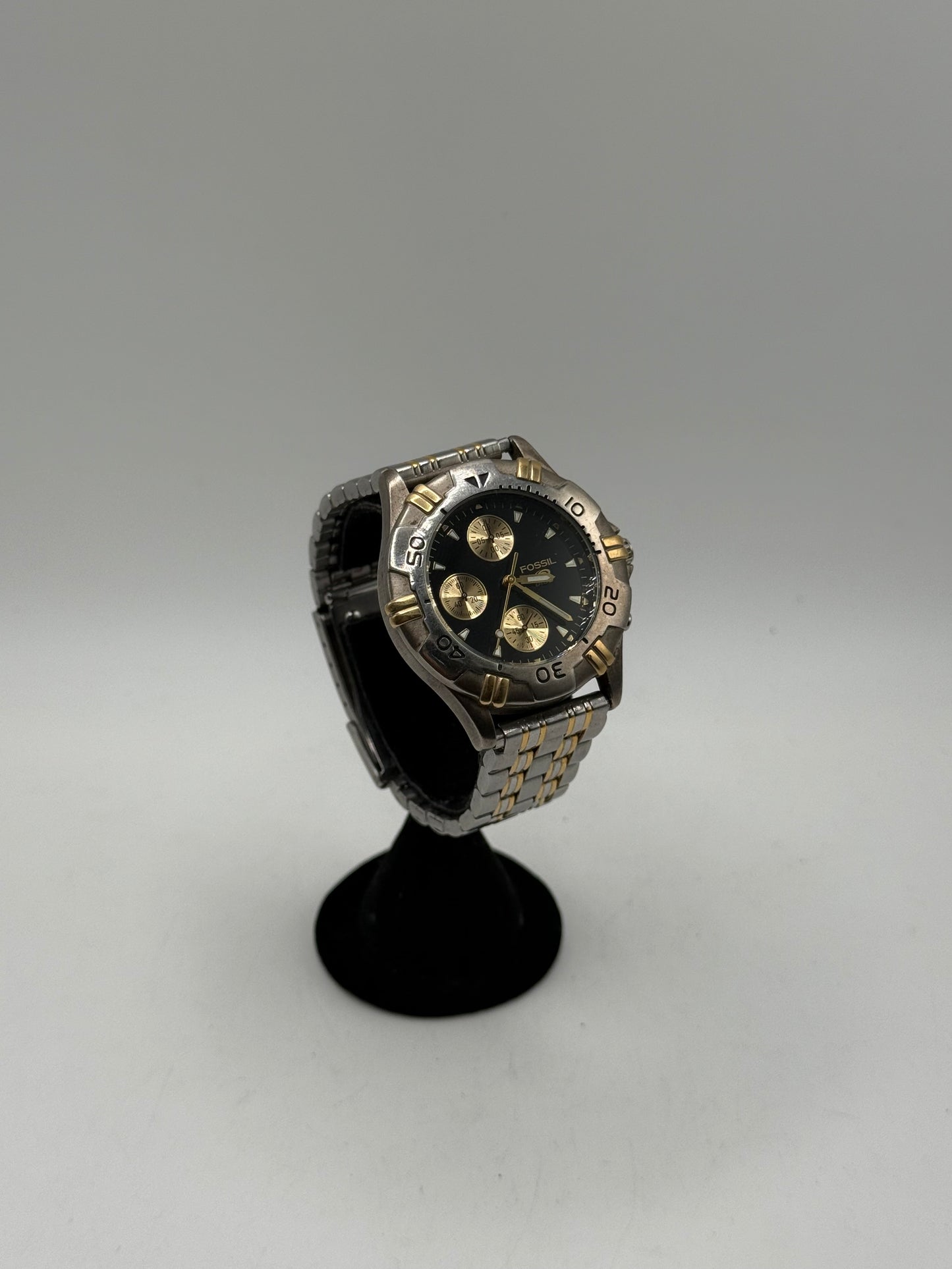 Vintage Fossil Chronograph Two Tone Quartz Watch