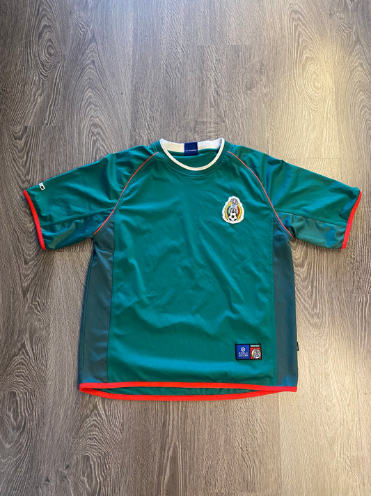 Vintage Y2K Mexico World Soccer Jersey Green Size Large