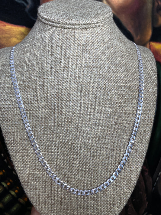.925 Sterling Silver Cuban Link Chain 24”