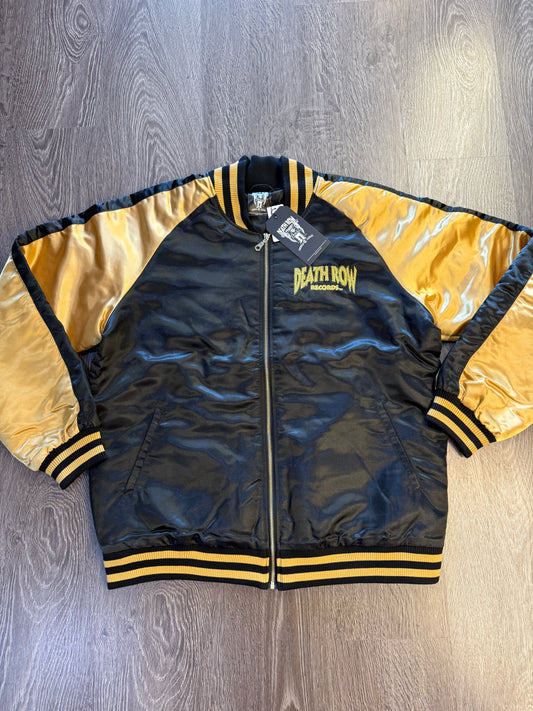 Death Row Record gold satin bomber jacket sz. XL