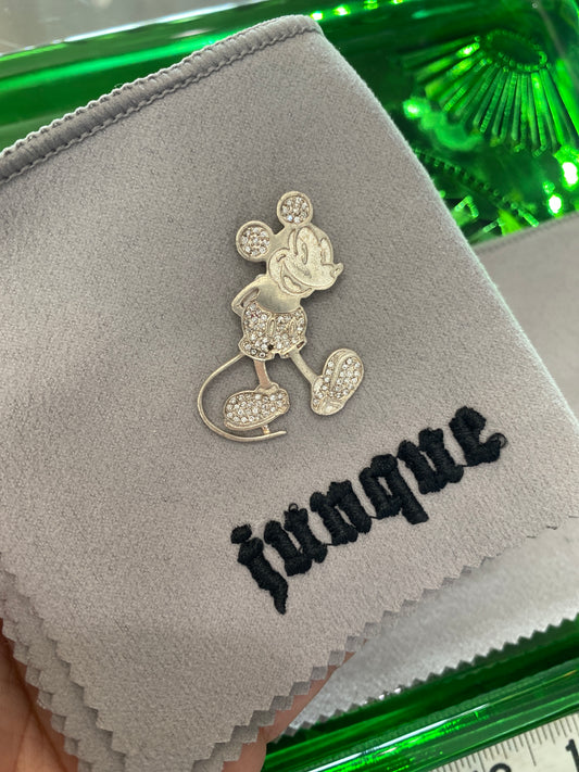 .925 Sterling Silver Flat Mickey Mouse CZ Pendant
