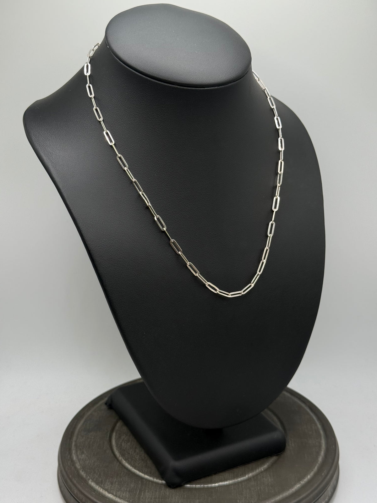 .925 Sterling Silver Paperclip Chain Necklace – 18”
