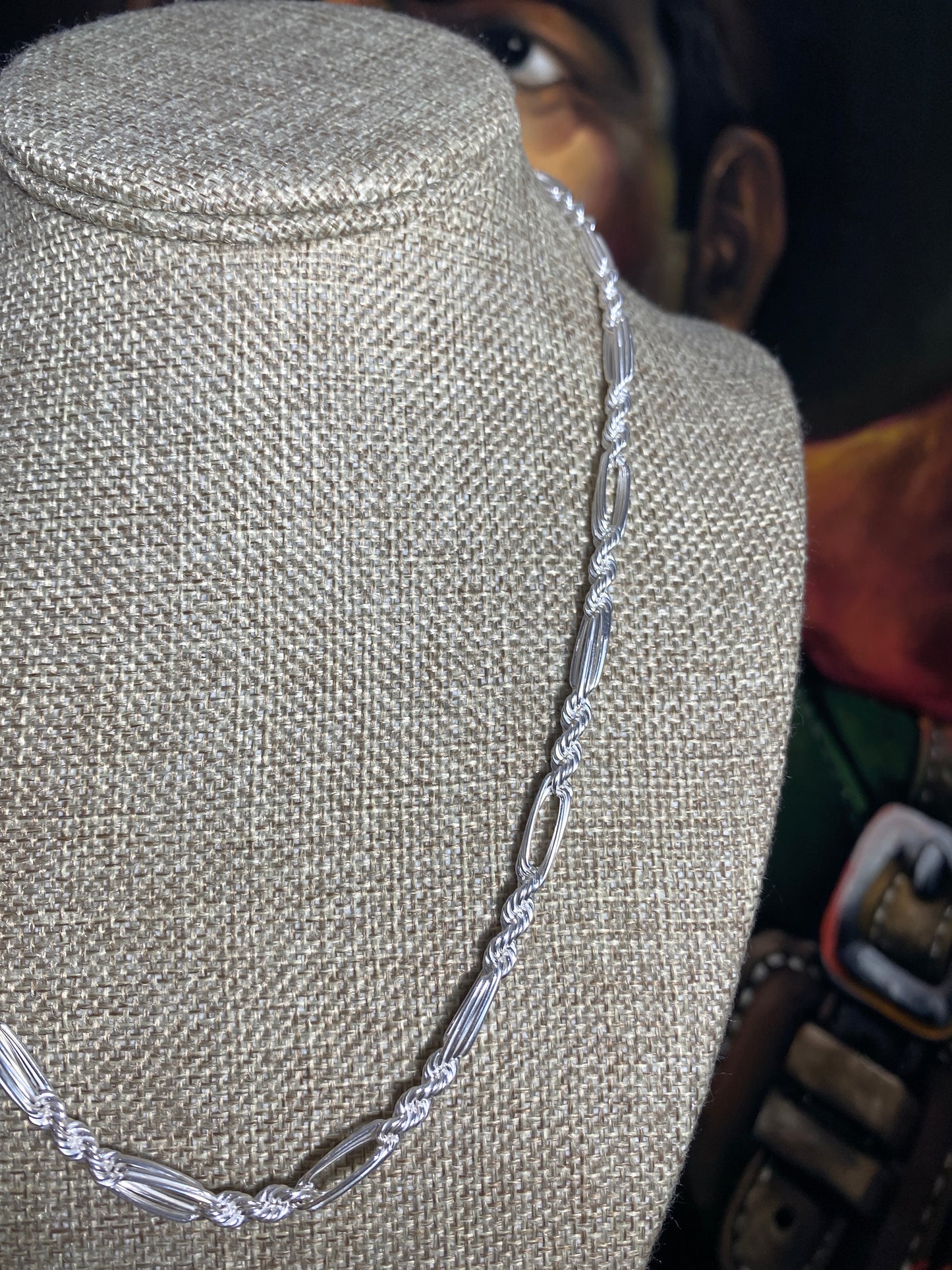 .925 Sterling Silver Solid Rope Milano Link Chain 20”