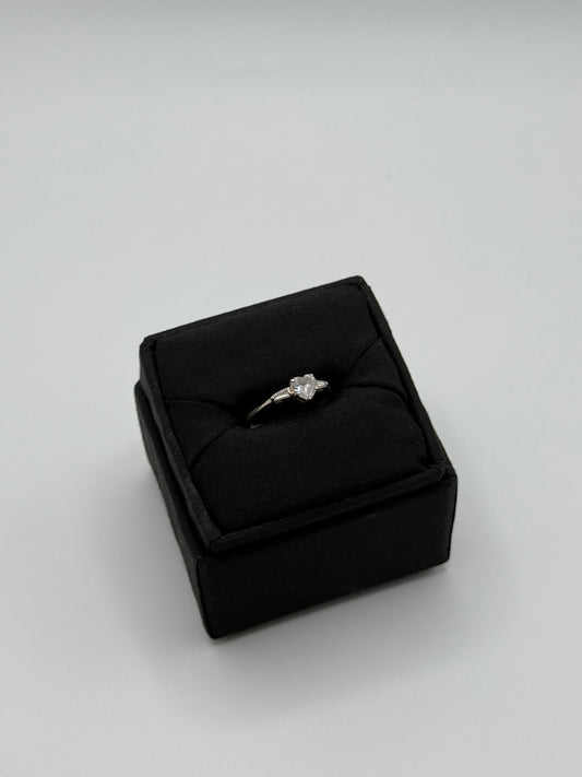 .925 Sterling Silver Solitaire Cubic Zirconia Engagement Style Ring Sz. 9.5