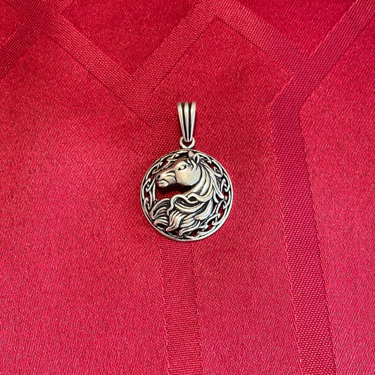 .925 sterling silver horse pony  pendant