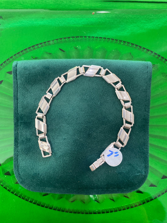 .925 Sterling Silver Flat Bar Bracelet 7”