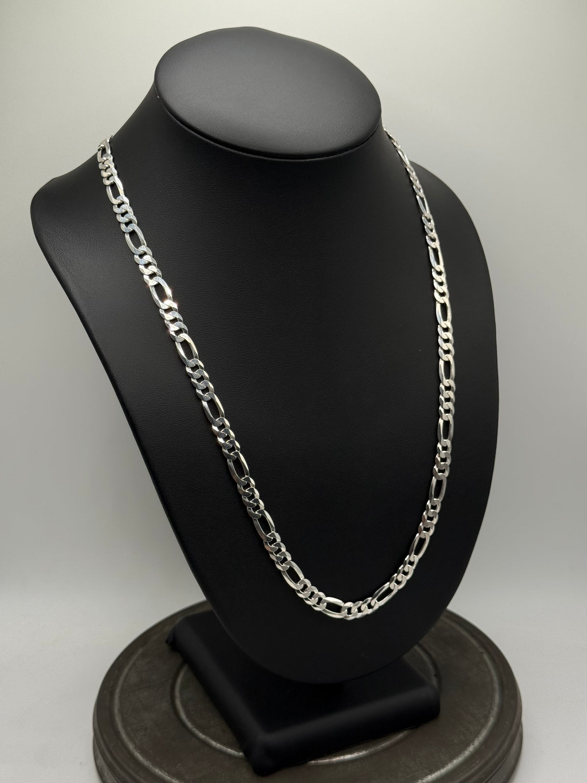 .925 Sterling Silver Solid Figaro Chain Necklace – Classic 24”