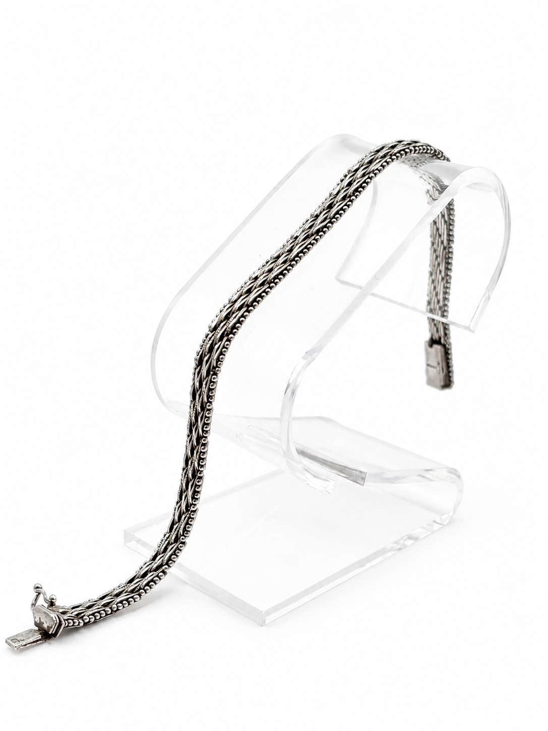 .925 Sterling Silver Multi-Strand Braided Bracelet Size 7.5