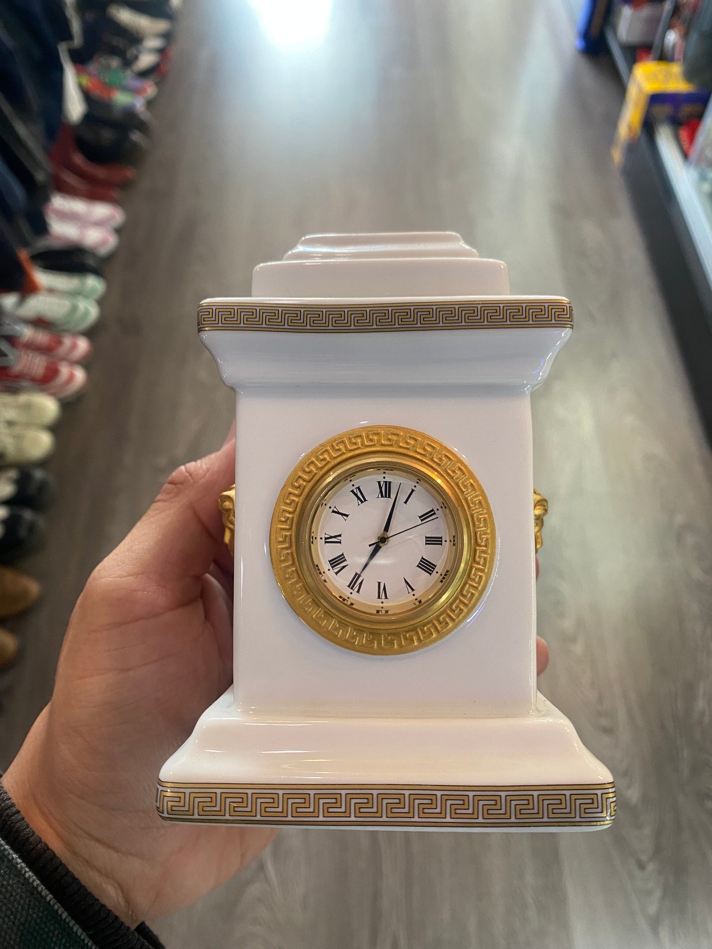 Versace Clock & Lighter Set White
