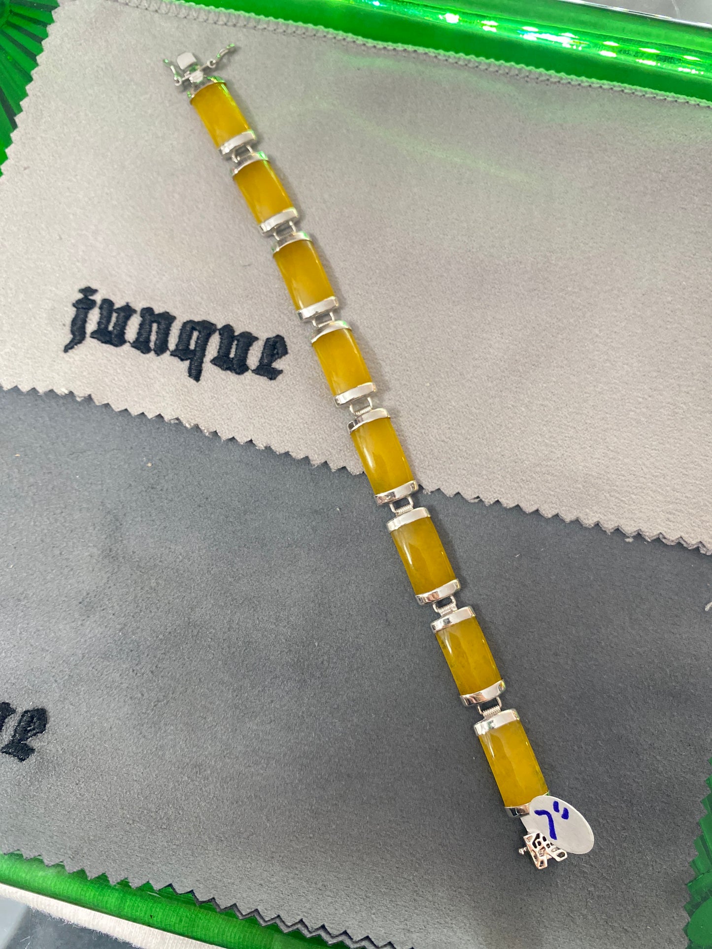 .925 Sterling Silver yellow  Bracelet Sz 7”