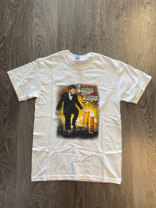 Vintage Y2K George Lopez Tour 2009 T-Shirt White Sz Small