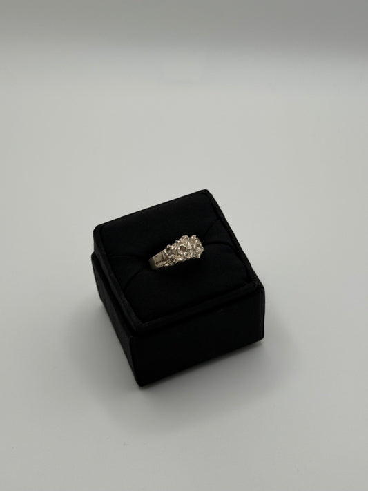.925 Sterling Silver Nugget Cluster Ring 11.5