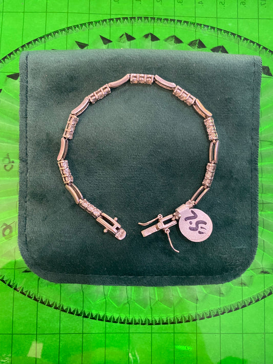 .925 Sterling Silver Stone Bracelet 7.5”
