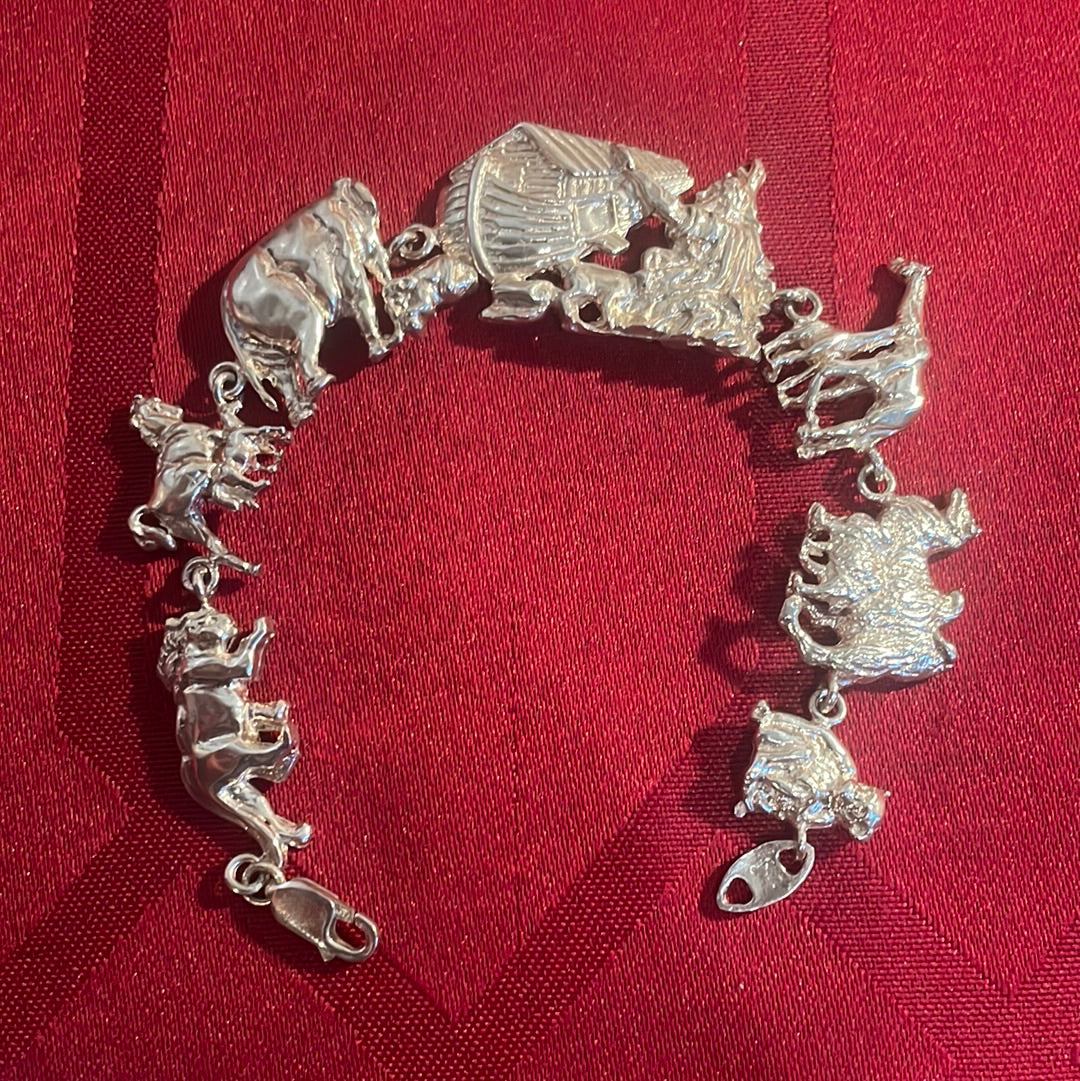 .925 sterling silver Noah’s arc bracelet S7.5