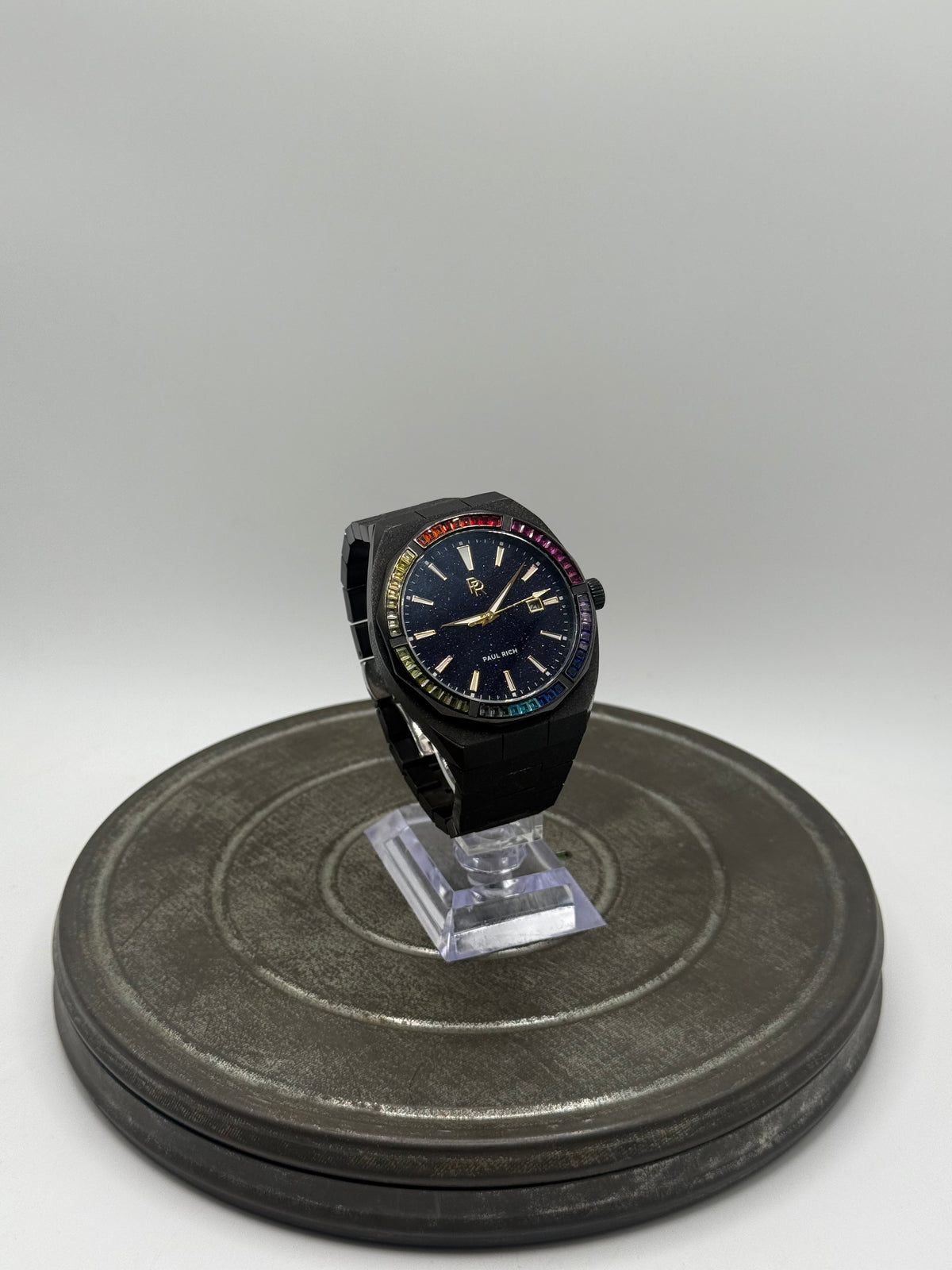 Paul Rich Rainbow dial Butterfly Clasp Automatic Watch Clear Back