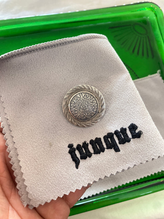 .925 Sterling Silver Vintage Aztec Calendar Pendant