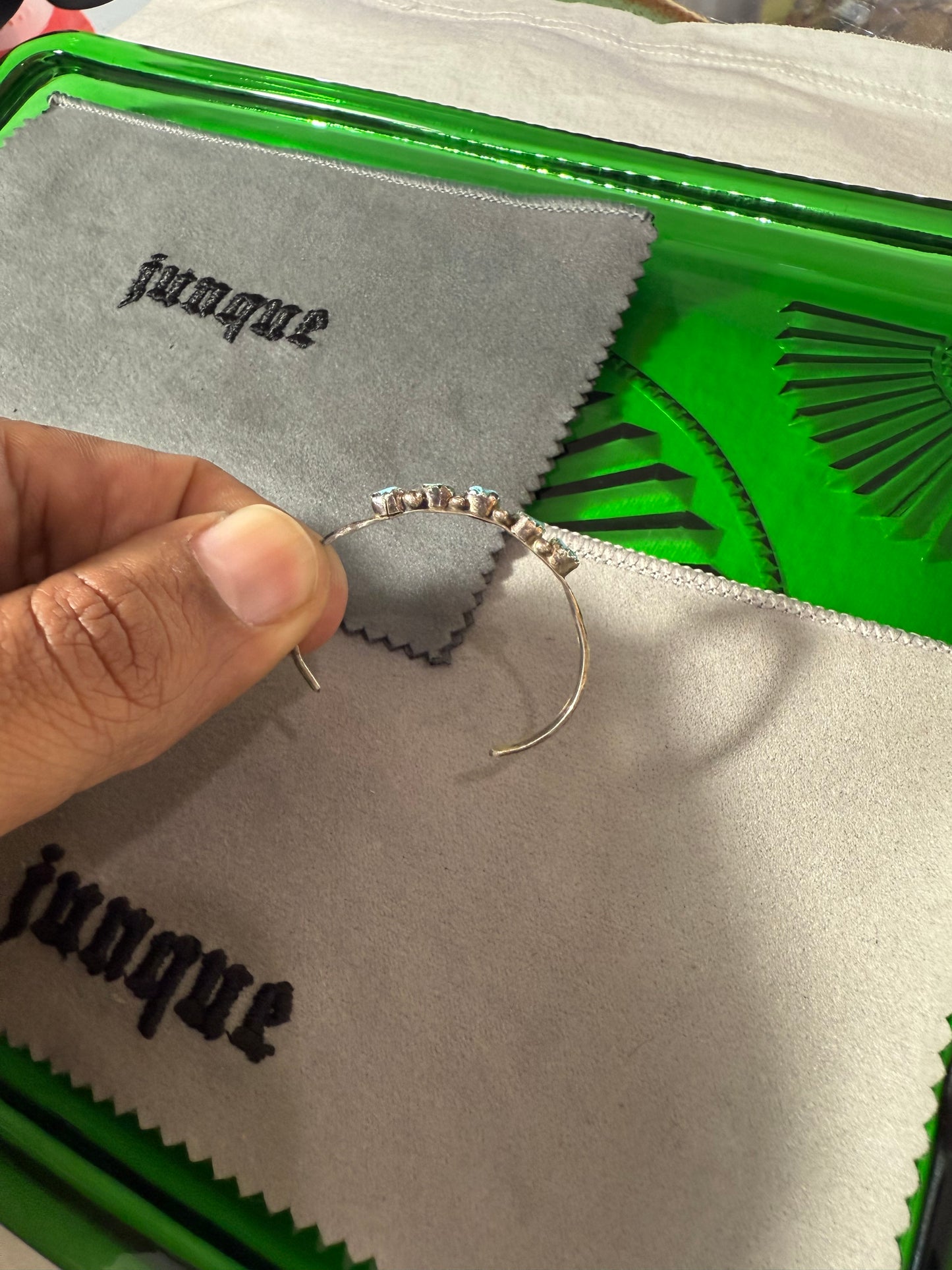 .925 Sterling Silver kids turquoise bangle