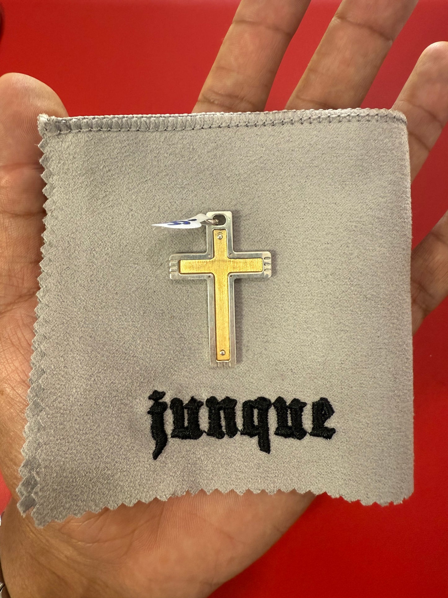 .925 Sterling silver pendant cross double sided