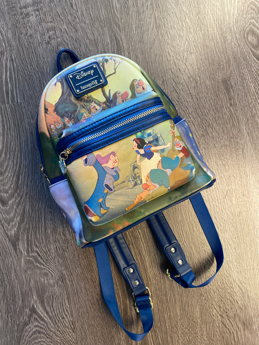 Disney Loungefly Snow White Scenes Backpack Blue