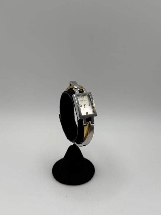 Two Tone Stainless Steel DKNY Cross Strap Quartz Women’s Watch