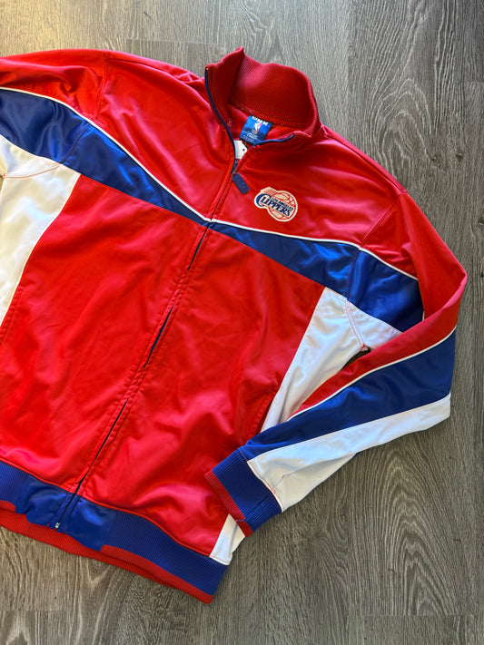 Vintage Y2K LA Los Angeles Clippers Basketball Track Jacket Red Sz XL