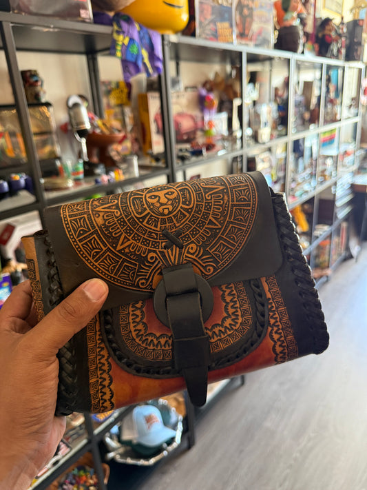 Aztec leather bag