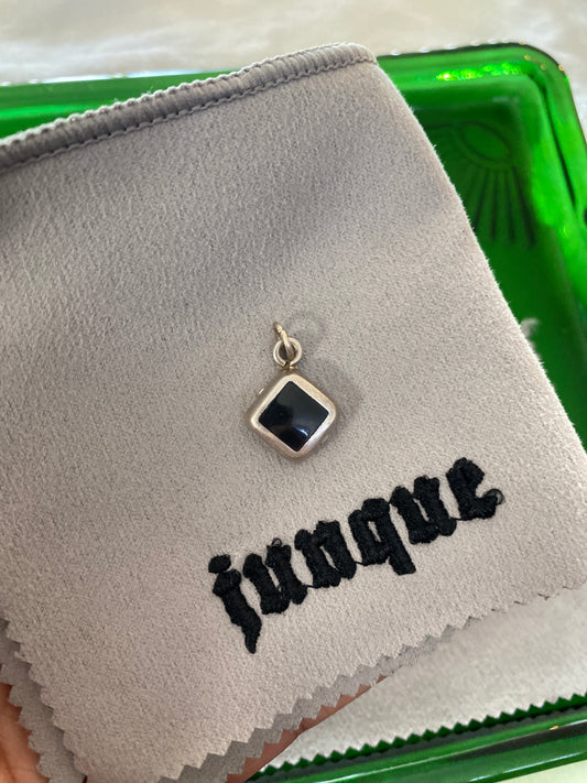 .925 Sterling Silver Mini Onyx Pendant