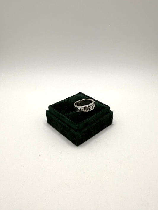 .925 Sterling Silver Cross Band Spinning Ring Sz 10.5