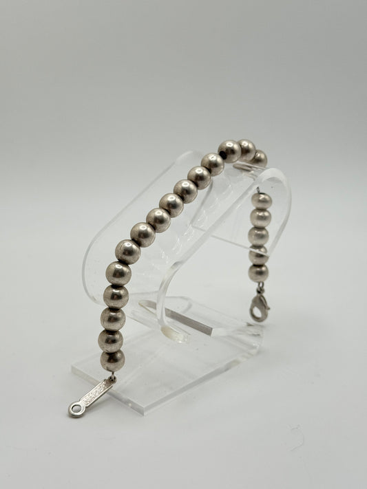 .925 Sterling Silver Ball Bracelet 7.5in