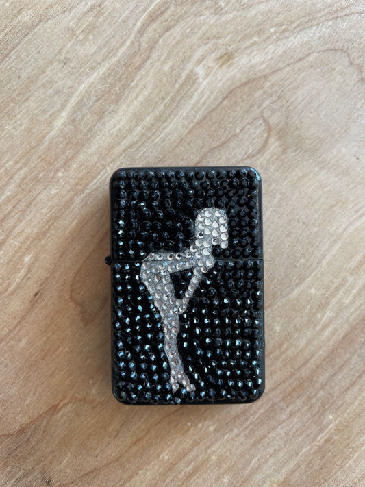 Zippo style lighter Lady Luck gems