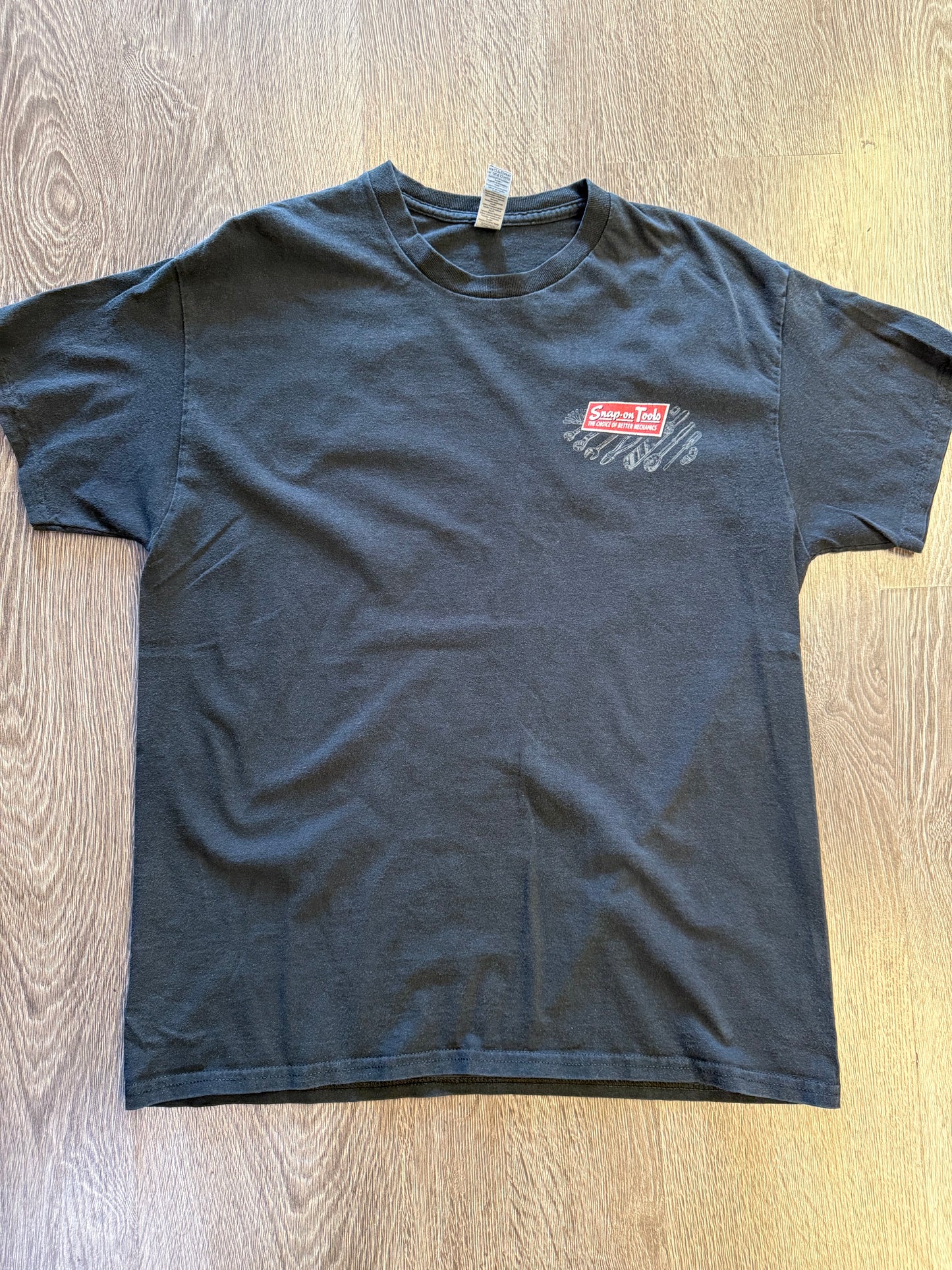 Snap-On Tools Graphic T-Shirt Black Mechanic Shop Logo Tee