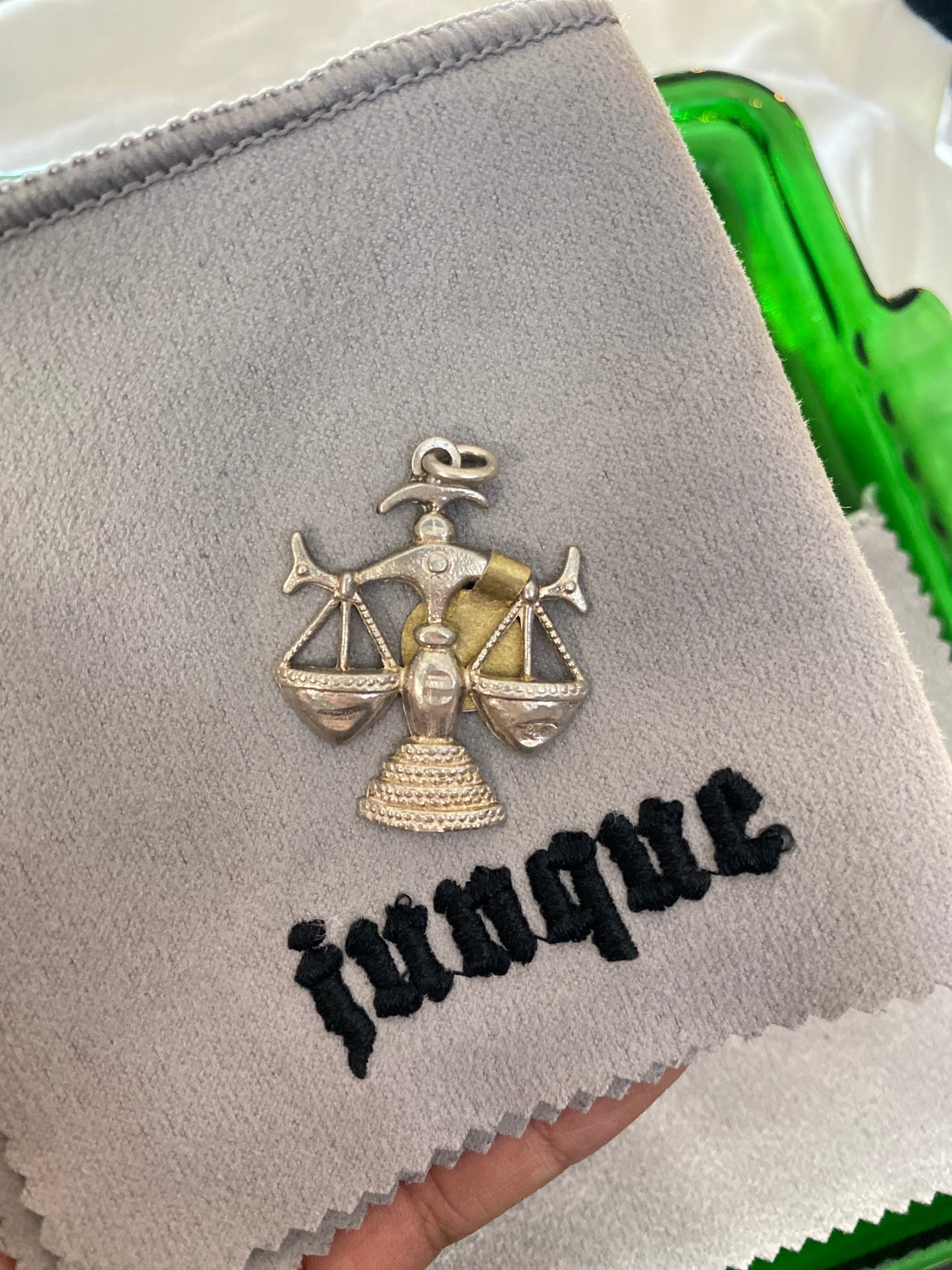.925 Sterling Silver Vintage Scale Pendant