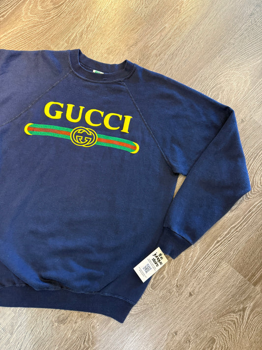 Vintage dark blue Gucci bootleg sweater sz. XXL