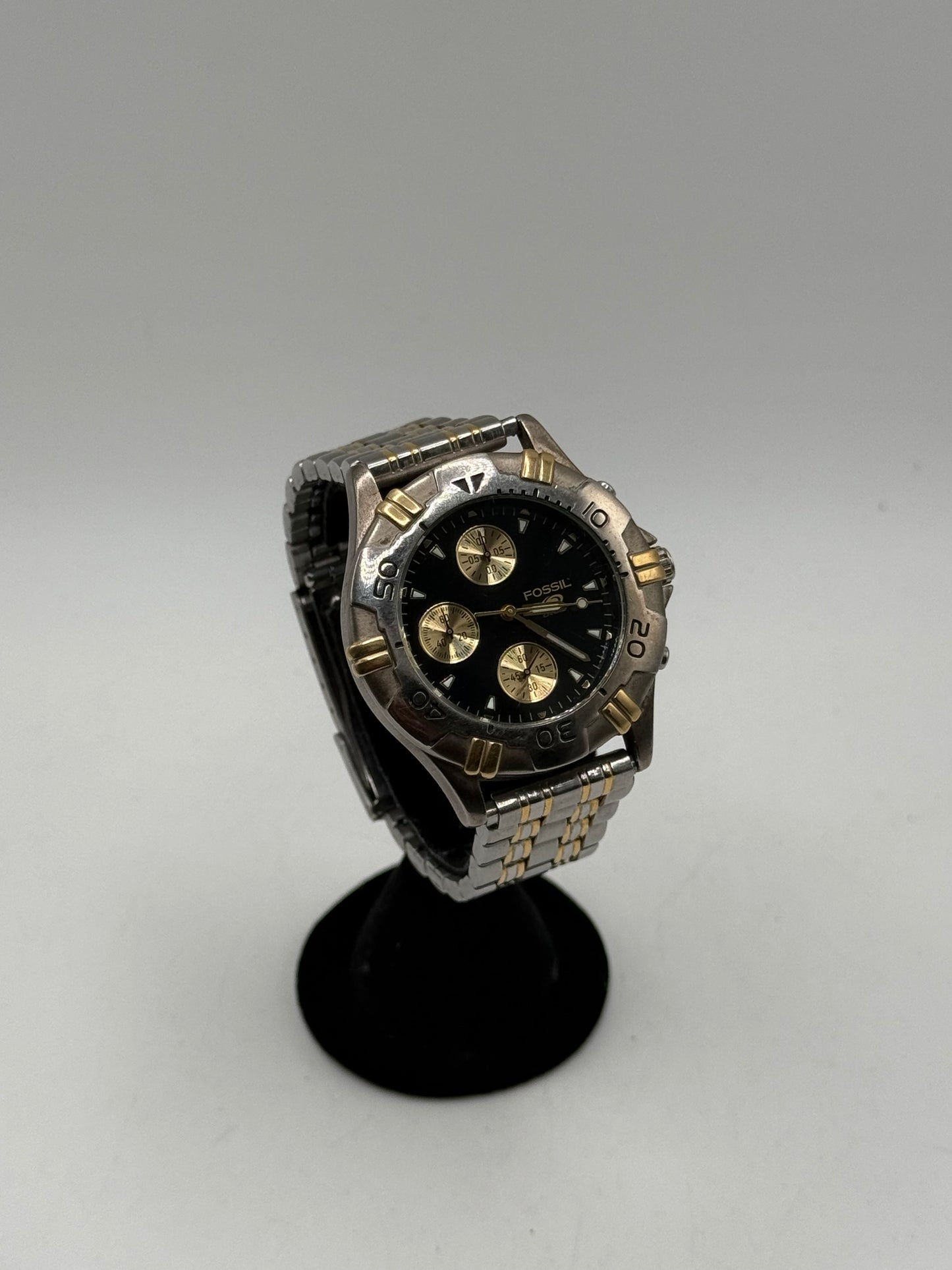 Vintage Fossil Chronograph Two Tone Quartz Watch