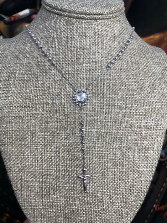 .925 Sterling Silver Rosary Chain Sz 24”