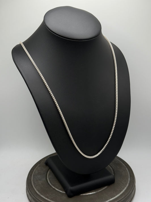 .925 Sterling Silver Franco Style Chain Necklace – Classic 28”