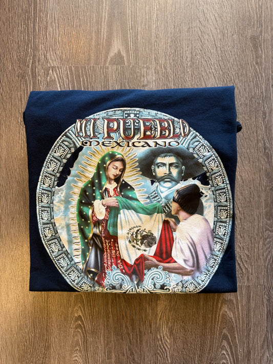 Vintage Mexican Virgencita “mi Pueblo Mexicano” shirt sz. XL