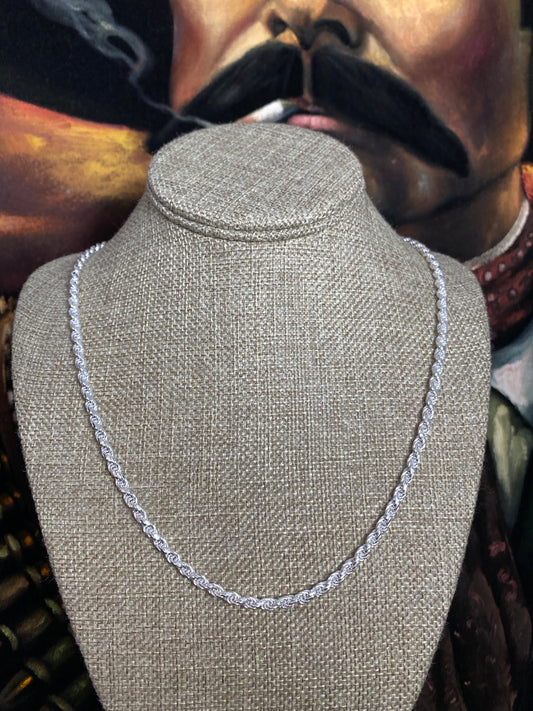 .925 Sterling Silver Solid Rope Chain 22”