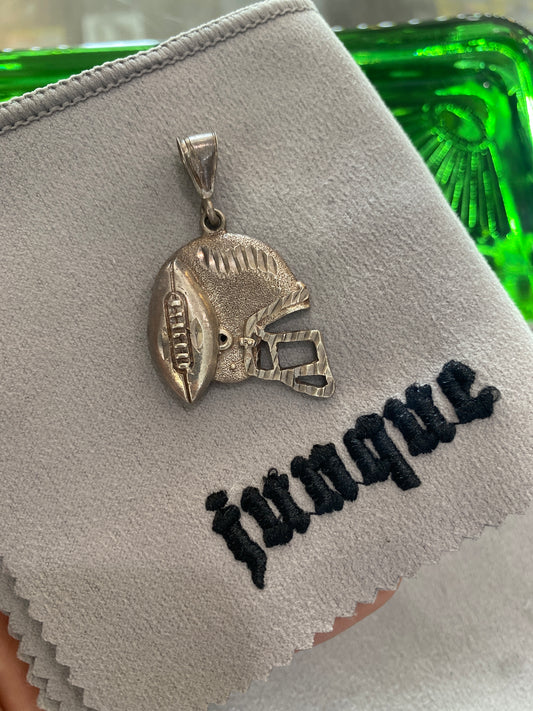 .925 Sterling Silver Football Helmet Pendant
