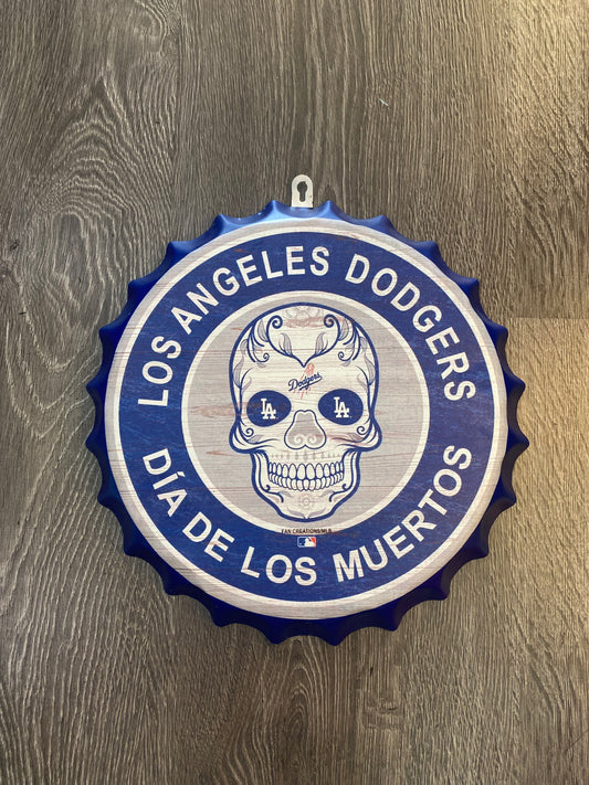 Los Angeles LA Dodgers Blue Bottle Cap Sign Display