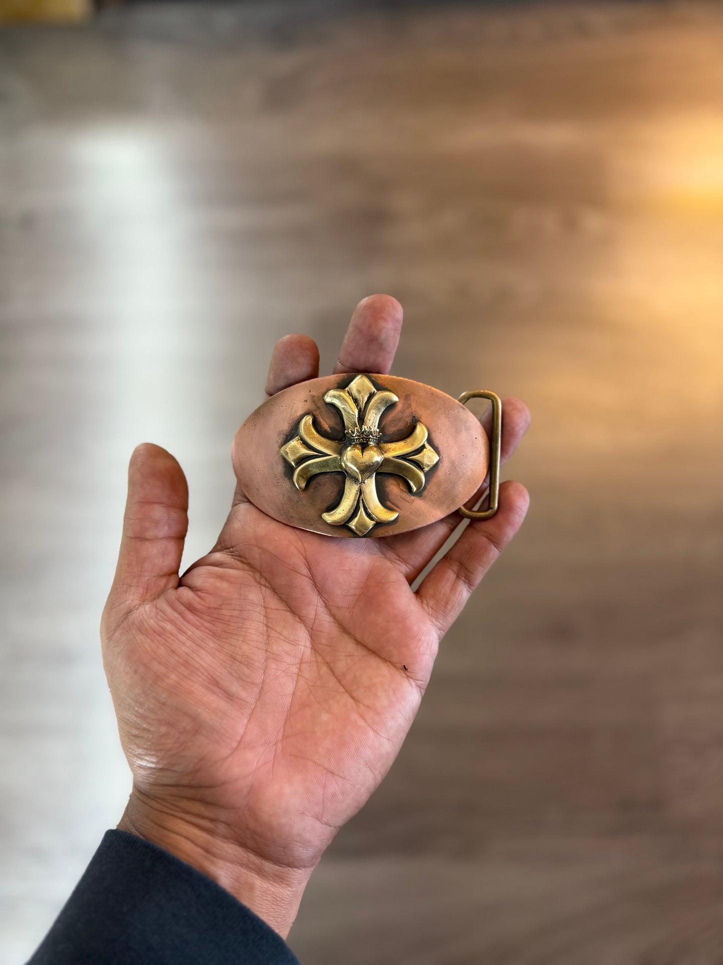 King baby brass belt buckle