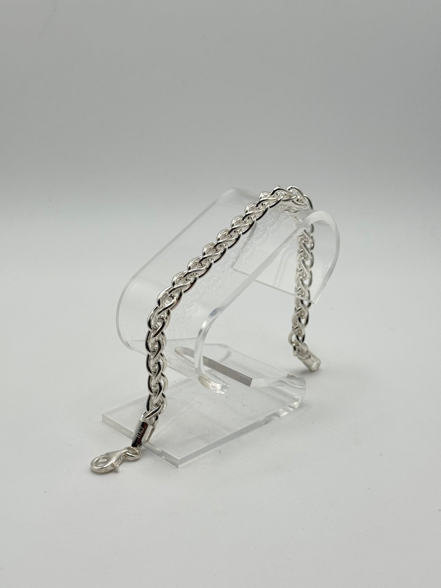 .925 Sterling Silver Classic Curb Link Chain Bracelet Sz. 8in