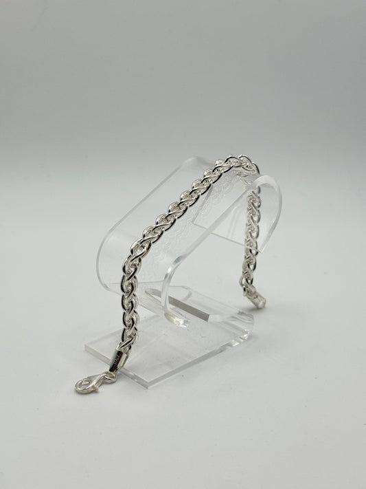 .925 Sterling Silver Classic Curb Link Chain Bracelet Sz. 8in
