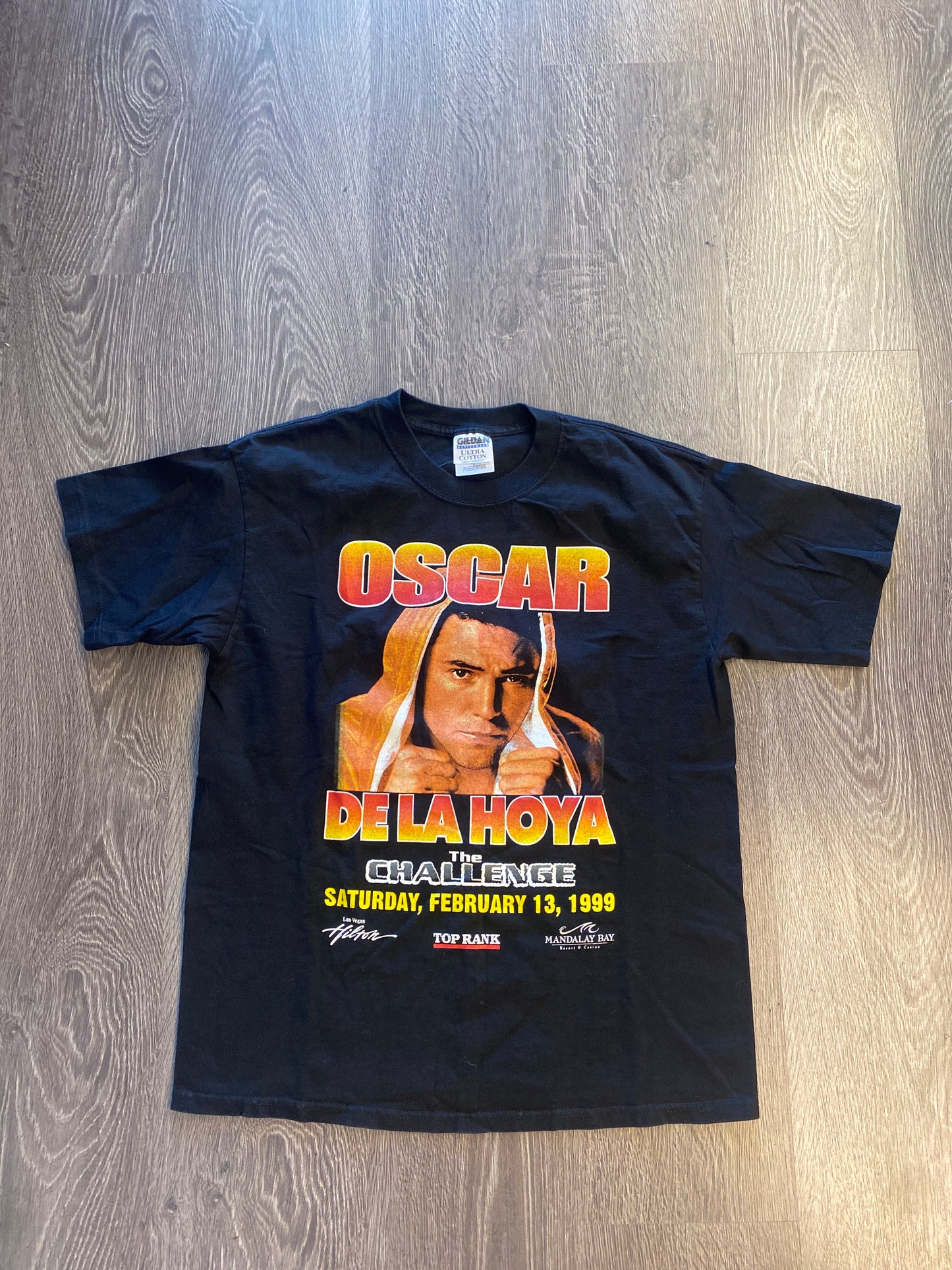 Vintage Oscar De La Hoya 1999 The Challenge T-Shirt Black Sz Large