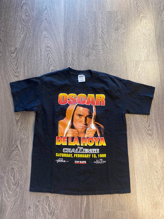Vintage Oscar De La Hoya 1999 The Challenge T-Shirt Black Sz Large