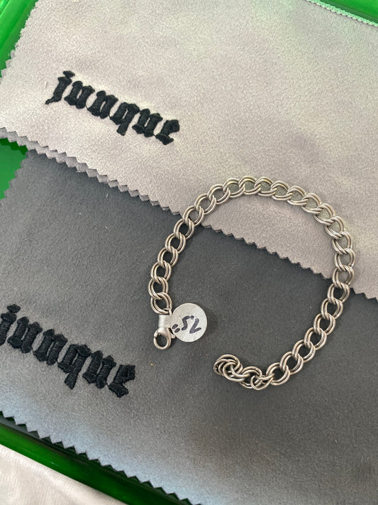 .925 Sterling Silver Tiffany Rope Style Triple Link Bracelet Sz 7.5”