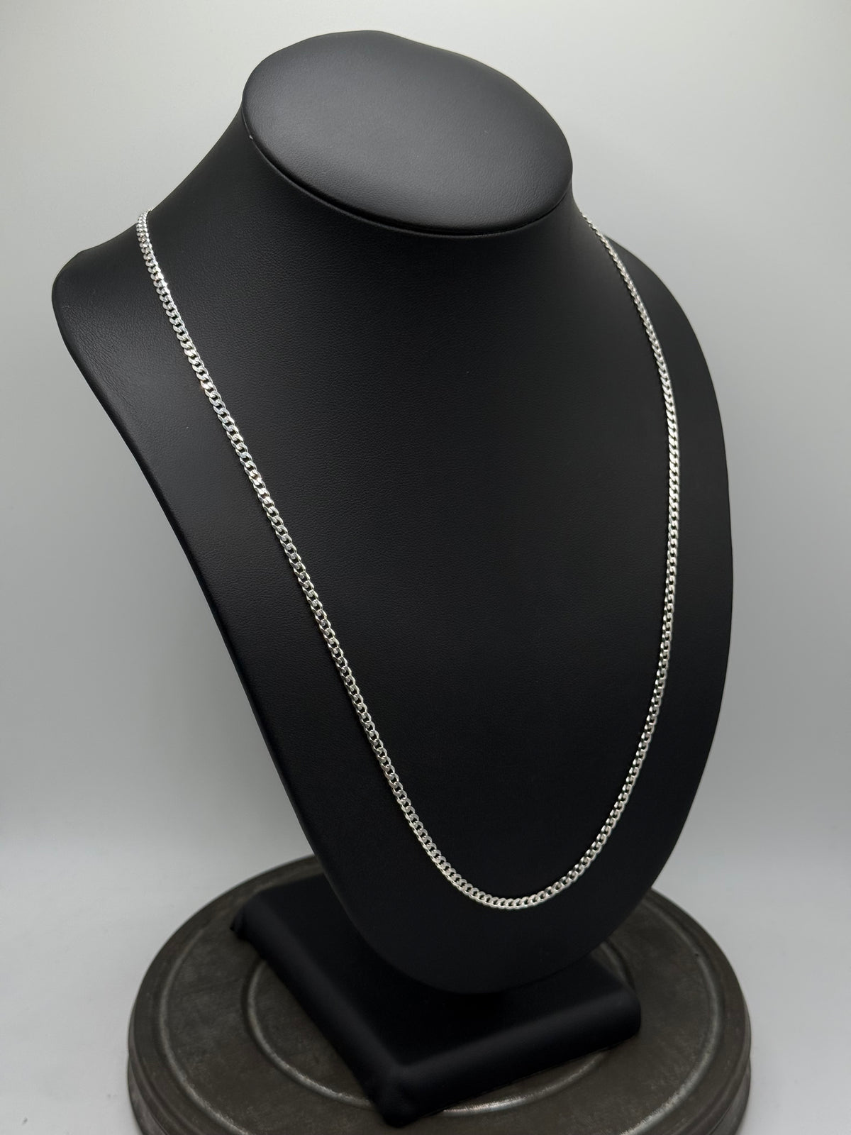 .925 Sterling Silver Curb Link Chain Necklace – Classic Style 24”